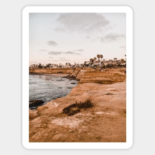 Sunset Cliffs and Palm Trees, California - Travel Photography Sticker